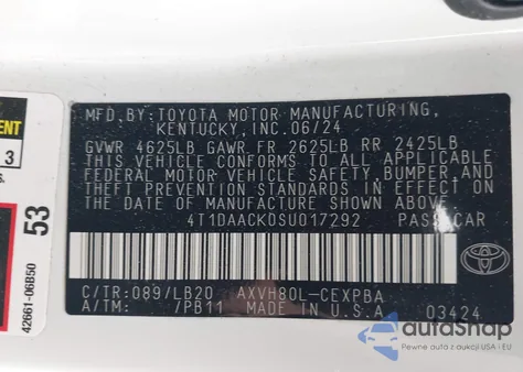 2025 Toyota Camry Xse из США, поврежденный, VIN 4T1DAACK0SU017292